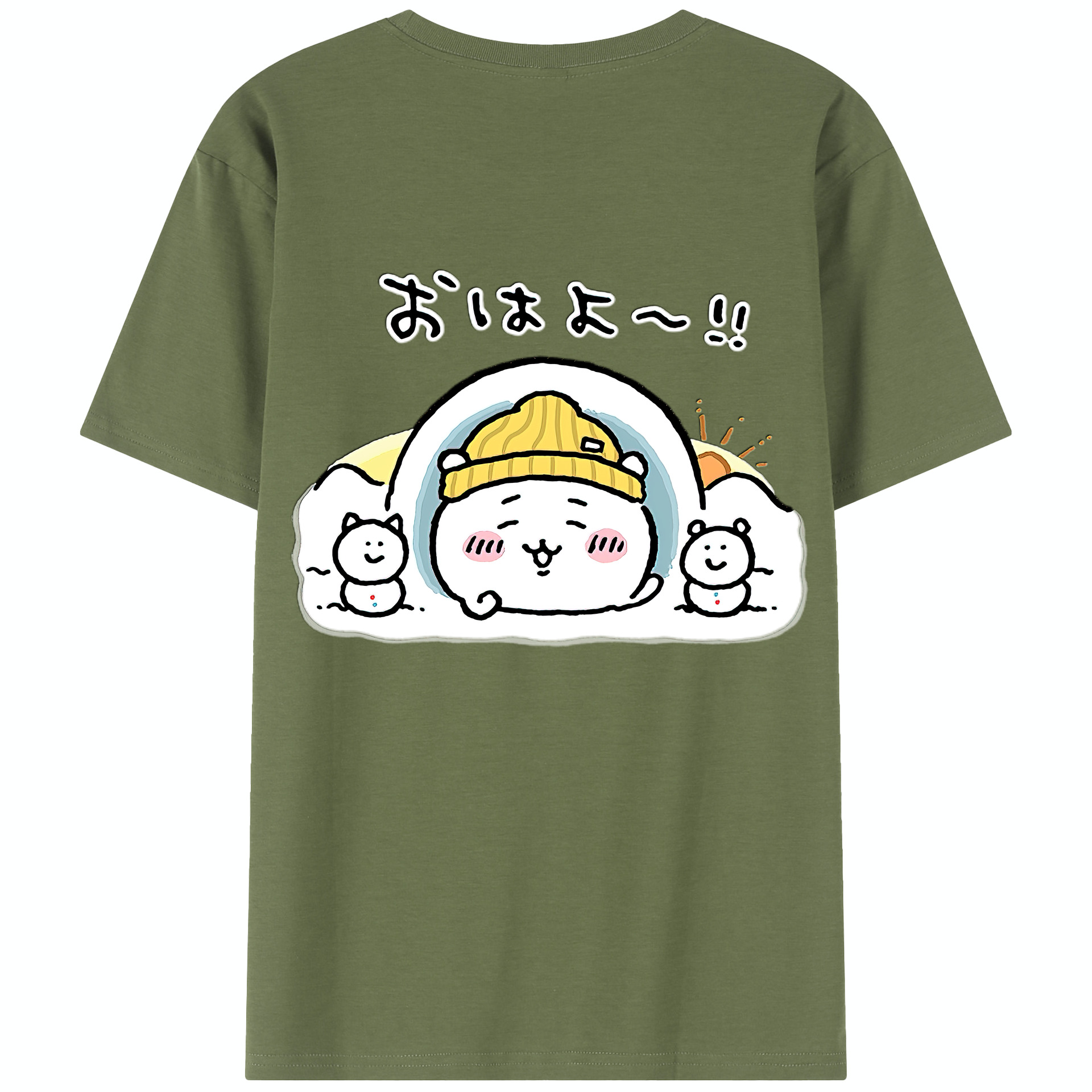 （画像用） ちいかわ ちいかわ Chii-kawa chiikawa 綿100％半袖Tシャツ（背面プリント）